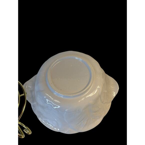 Miramar of California Vintage Cabbage Leaf Baking Chafing Dish with Lid/Stand - Picture 7 of 10